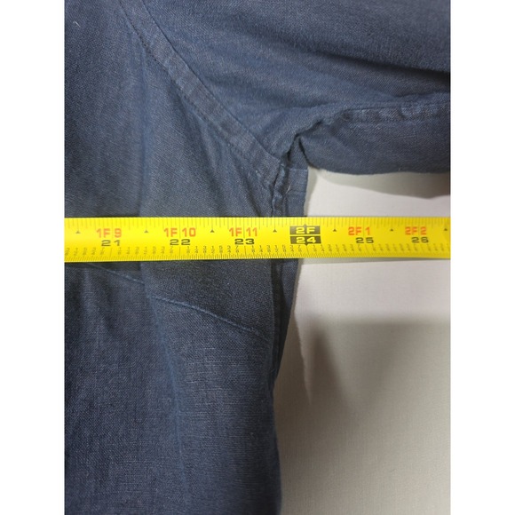 Chaps Linen Top Roll Tab Sleeve Epaulettes 1X - Picture 4 of 7